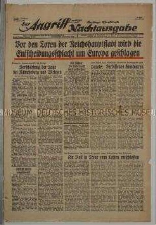 Tageszeitung "Der Angriff" zum Kampf um Berlin und zum Geburtstag Hitlers