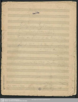 Dresdner Requiem - Mus.11302-D-505,1 : S, A, Coro, orch; RMWV 10