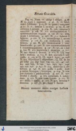 Errata Graviora.
