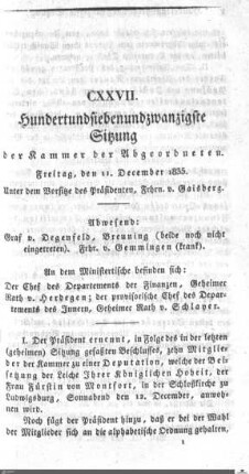 127. Sitzung, Stuttgart, 11.12.1835