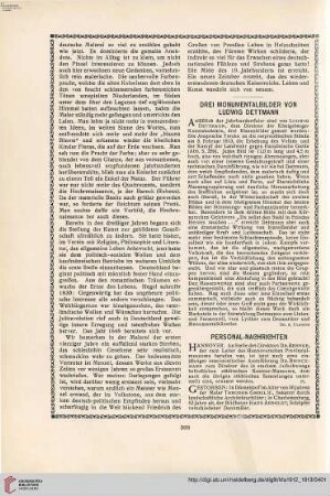 Drei Monumentalbilder von Ludwig Dettmann - Personalnachrichten