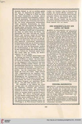 Drei Monumentalbilder von Ludwig Dettmann - Personalnachrichten