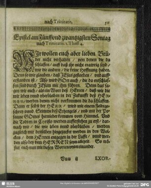 Epistel am Fünff und zwantzigsten Sontag nach Trinitatis