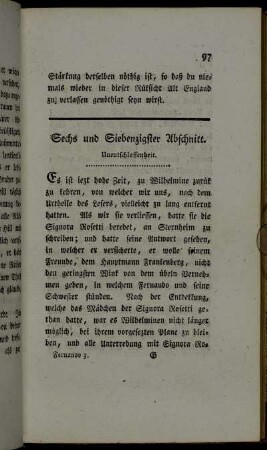Sechs und Siebenzigster Abschnitt. Unentschlossenheit