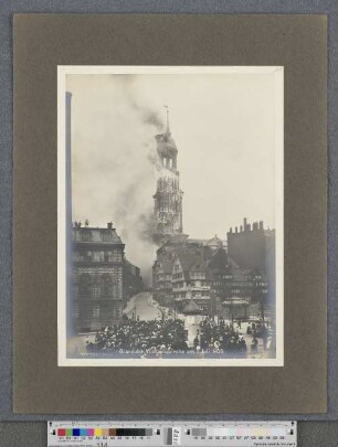 Der Brand der großen Michaeliskirche : Der brennende Turm