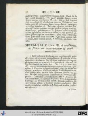 Herm. Sacr. Cap. III. de considerando Nexu cum antecedentibus et consequentibus.