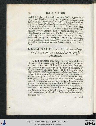 Herm. Sacr. Cap. III. de considerando Nexu cum antecedentibus et consequentibus.