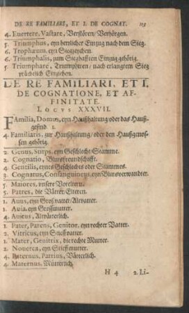 De Re Familiari, Et I. De Cognatione, Et Affinitate. Locus XXXVII.