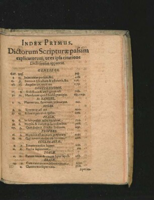 Index Primus. Dictorum Scripturae passim explicatorum ...