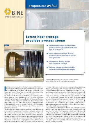 Latent heat storage provides process steam.