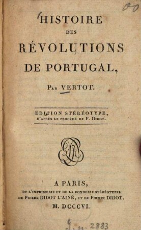 Histoire des révolutions de Portugal