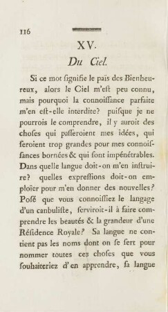 XV. Du Ciel
