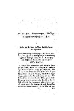 Ueber die Bildung künftiger Volksschullehrer in Gymnasien