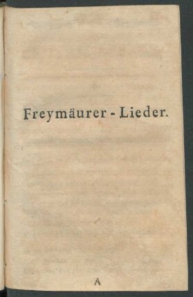 Freymäurer-Lieder