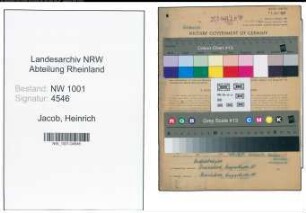 Entnazifizierung Heinrich Jacob, geb. 07.07.1901 (Kaufmann)