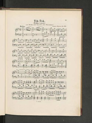 Tik-Tak. Polka (schnell) nach Motiven der Operette: "Die Fledermaus".