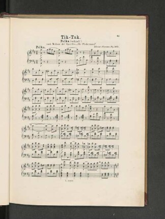 Tik-Tak. Polka (schnell) nach Motiven der Operette: "Die Fledermaus".