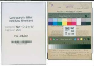 Entnazifizierung Johann Fix , geb. 12.07.1893 (Kassierer)