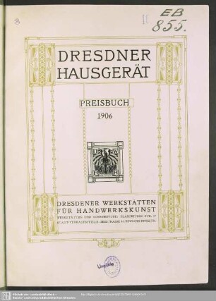 1906: Dresdner Hausgerät : Preisbuch