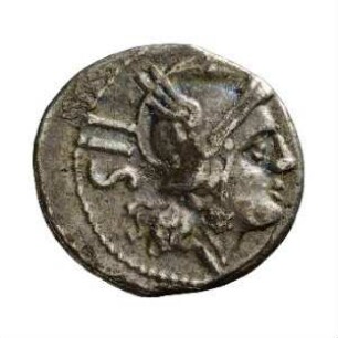 Münze, Sesterz (Silber), 211 v. Chr.