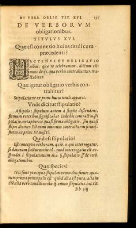 De Verborum obligationibus. Titulus XVI.