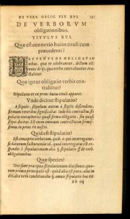 De Verborum obligationibus. Titulus XVI.