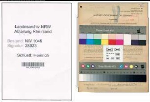 Entnazifizierung Heinrich Schuett , geb. 27.04.1888 (Bahninspektor)
