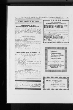Zahnärztlicher Verein in Hamburg. e.V.