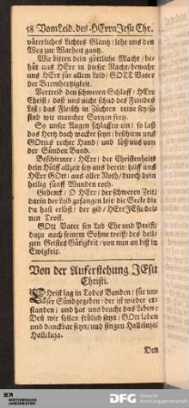 Von der Auferstehung Jesu Christi.