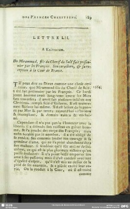 Lettre LII. A Kaimacam