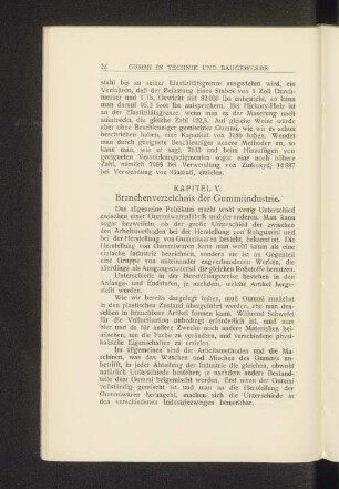 Kapitel V. Branchenverzeichnis der Gummiindustrie.