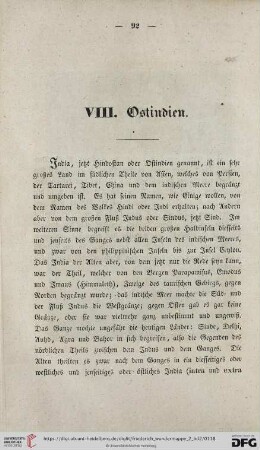 VIII. Ostindien