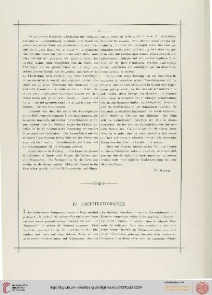 IV. Architektonisches
