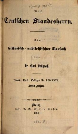 Die teutschen Standesherrn, 2