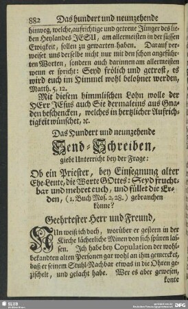 Das Hundert und neunzehende Send-Schreiben