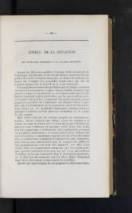 Apercu de la situation