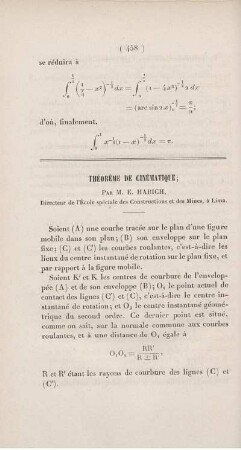 Théorème de cinèmatique.