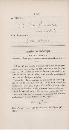 Théorème de cinèmatique.