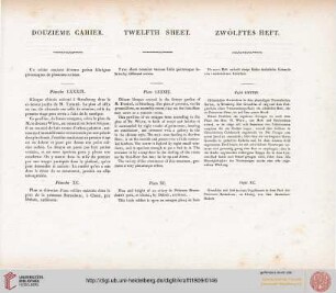 Douzième Cahier