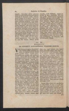 Cap. XX. Bochartus. De Sirenibus Alexandrinae Versionis Graecae