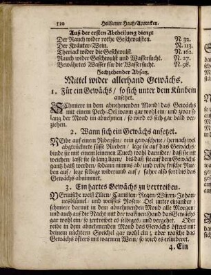 Sechzehender Absatz. Mittel wider allerhand Gewächs