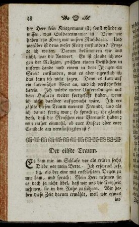 Der eilfte Traum. - Der funfzehnte Traum.
