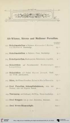 Alt-Wiener, Sèvres und Meißener Porzellan (Nr. 202-246)