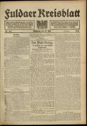 Ausgabe vom Mittwoch, den 17. Juli 1918.