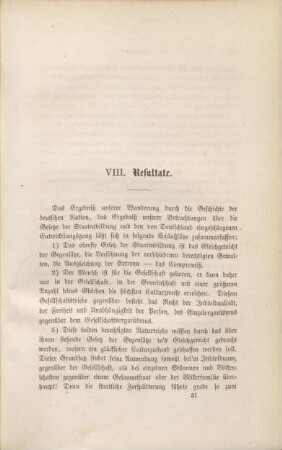VIII. Resultate.