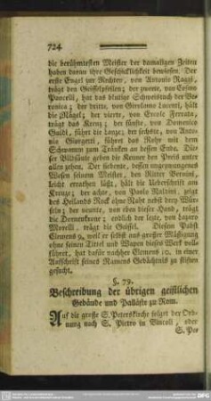 §. 79. Beschreibung der übrigen geistlichen Gebäuden und Palläste zu Rom