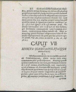 Caput VII. De Effectu Condominii, Ejusqve Probatione.
