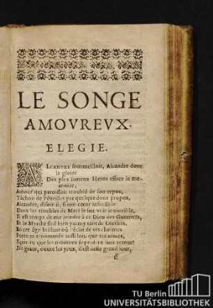 Le Songe Amovrevx. Elegie.