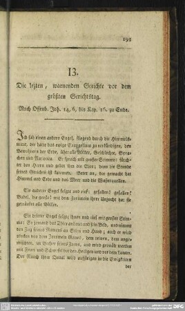 13. Die lezten, warnenden Gerichte vor dem größten Gerichtstag