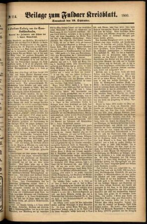 Zweite Ausgabe vom Samstag, den 29. September 1900.